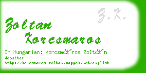 zoltan korcsmaros business card